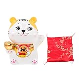 BESPORTBLE 1 Set Tiger Ornament Piggy Bank White Porcelain Can Baby Chinese Zodiac