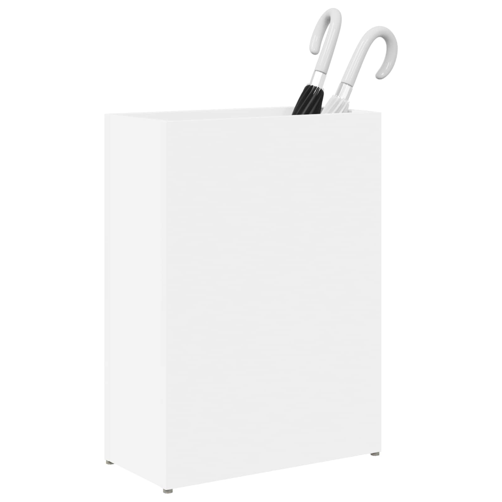 Portaombrelli rettangolare 40 x 20 x 55 cm in materiale di legno, elegante supporto per spazi ristretti e corridoio, porta ombrelloni in bianco