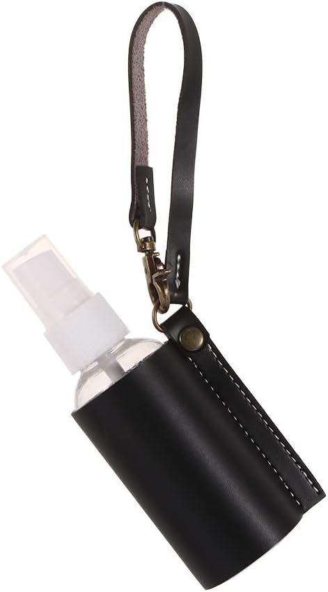 Spray Bottle Keychain Holder Portable Empty Bottle Refillable Bottles Spray Bottle Cover Storage Bottle 60ml(Black)