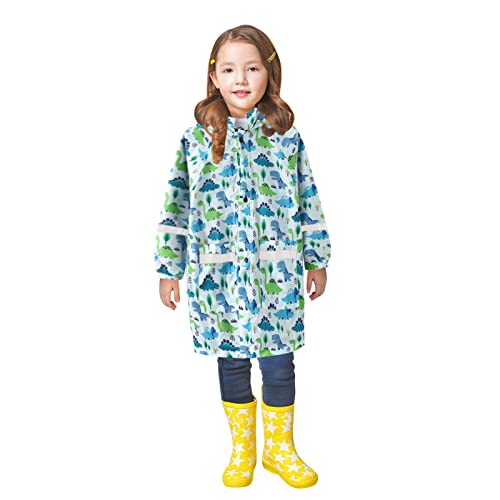 Girls Waterproof Hooded Raincoat for Kids Boy Rain Coat Apron Reflective Lightweight Rain Ponchos with Hood Hoodies