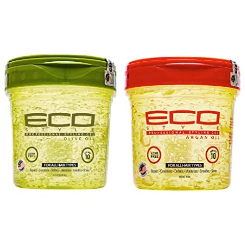 EcoStyle Professional Styling Gel Olive Oil 473ml and EcoStyle Professional Styling Gel Argan Oil 473ml Cover