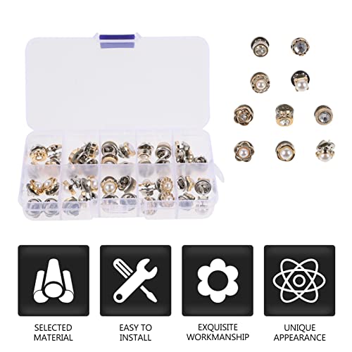 Broche de camisa feminina de segurança: 50 peças de broche de pérola de strass broche vintage de cri