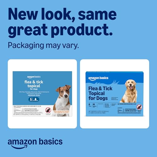 Amazon Basics Preventative Flea and Tick Topical Treatment for Medium Dogs (23-44 lbs), Up to 30 Days Protection, Fast Acting, 6 Counts, Packaging May Vary - Image 3