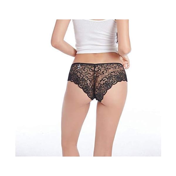 Sunm Boutique 6 Pack Womens Underwear Invisible Seamless Bikini Lace Underwear Half Back Coverage Panties Multicoloured