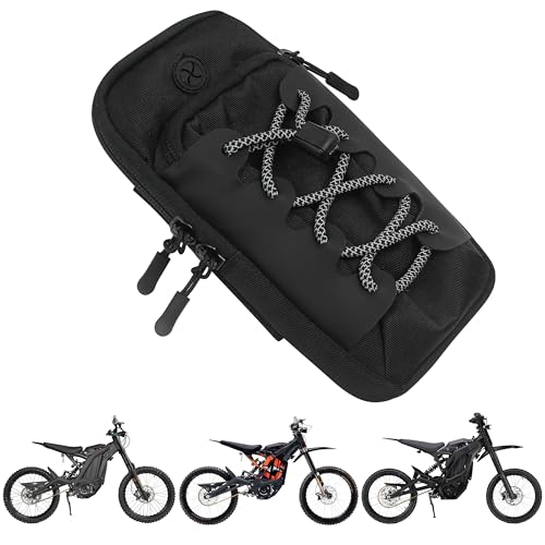 Marsrut Phone Bag for Ebike Pouch Fits for Surron Light Bee/Talaria/X160/X260/E Ride Pro/Surron Ultra Bee EDirt Bike Motorcycle Front Battery Frame Cover Storage Bag for Electric Dirt Bikes (Black)