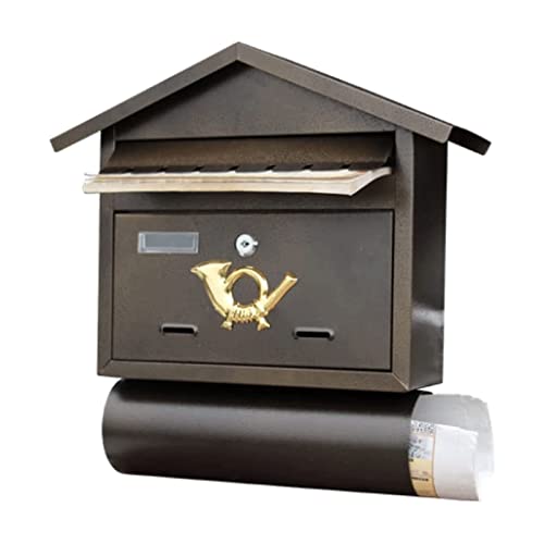 WxuuLTGJR Mailbox Vintage Mailboxes with Sight Window Post Box Wall Mount with Mailbox for Newspaper Letters Magazine Drop Box More Sturdy
