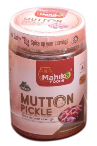 Image of MAHIKA FOODS Andhra Style Homemade Fresh Mutton Pickle 500 Gram, Gosht Ka Achar Authentic Taste of Tradition, Spicy, with No Added Preservatives