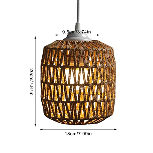 Suspension en osier lustre plafonnier rotin pour eclairage interieur - 5