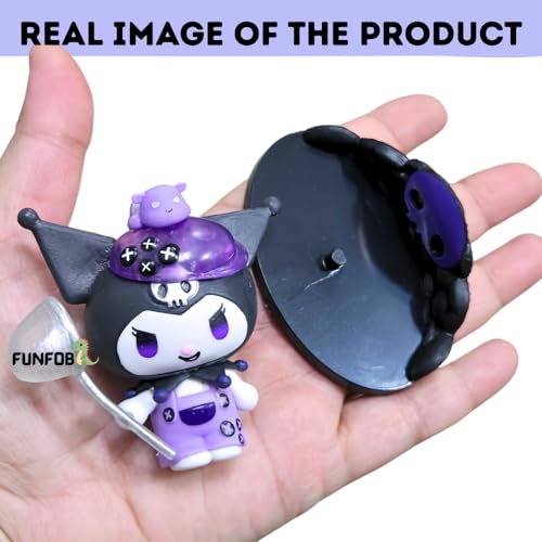 Image of FUNFOB Kuromi Action Figure Height - 7.5cm to 8.5cm Sanrio Toys Kuromi Figurine PVC Multicolour | Kuro-mi Holloween Hand Net