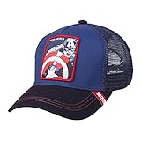 CERDÁ LIFE'S LITTLE MOMENTS Gorra Trucker Capitan America con Licencia Marvel, Multicolor, Talla única Unisex Adulto