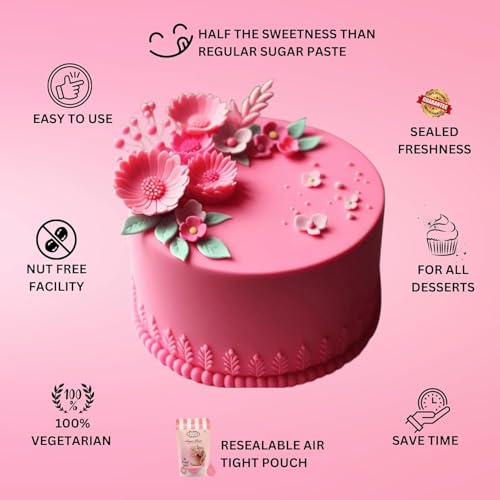 Image of Confect Old Rose Sugar Paste | Edible Sugar Paste | Fondant for Cake Decoration | Edible Fondant Chefs Choice for Cake Decorating - Vegan, Gluten-Free, Nut-Free, Palm Oil-Free - 1 Kg