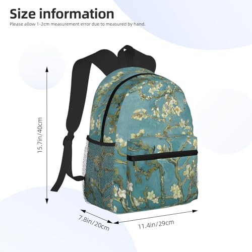 Sac à dos voyage vintage imprimé fleurs d'amandier noir original - 4