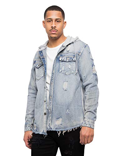 Image of VICTORIOUS Men's Distressed Denim Jacket