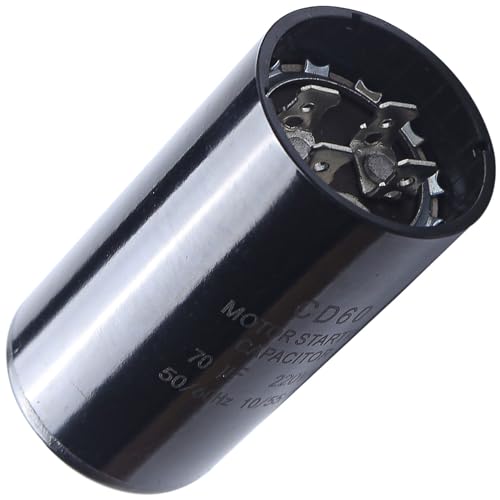 Seentech 70 uf/MFD 220-250 VAC ±20% CD60 Round Motor Start Capacitor 50/60 Hz AC Electric Motor Universal Fit for AC Motor Run or Fan Start and Cool or Heat Pump Air Conditioner