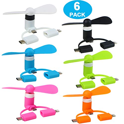AIFENTE Portable Mini iPhone Fan Plug in Fan 3 in 1 Mini USB