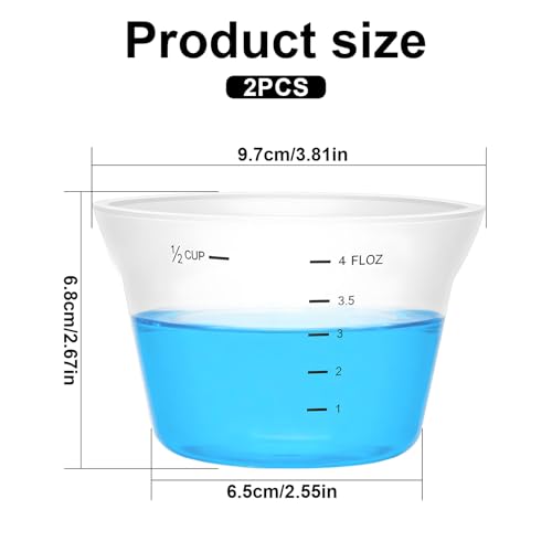 Set 2 vasos medidores de silicona 125 ml para lavandería miniatura 2