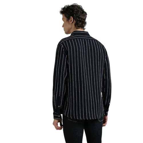 Image of Pepe Jeans Men's Casual Shirt | Striped Shirt for Men| Regular Fit | Vertical Stripes | Full Sleeve | Available in Plus Size