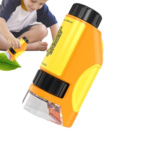 Microscopio De Mano Para Niños, Microscopio Portátil Para Niños, Microscopio De Bolsillo - Microscopio De 60x A 120x Para Niños Principiantes Con Fuente De Luz LED, Experimentos Científicos Para Niños