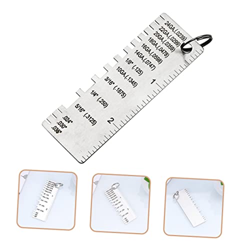 Ciieeo 3 piezas de calibradores de espesor metálico para soldadura, herramientas de medición precisas para láminas y alambres metálicos, diseño portátil con soporte para llavero miniatura 4
