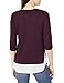 A. Byer Women's Cinch Sleeve Top with Chiffon Hangdown, Raisin, Medium