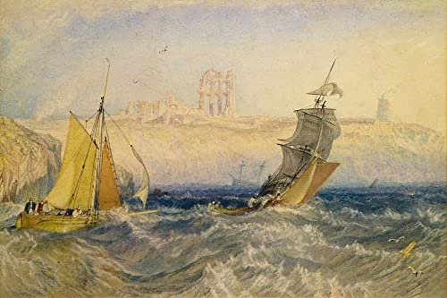 Poster Turner Tynemouth Prieuré grand tableau sur toile 58x90 cm décoration
