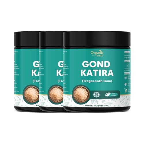 Image of Organic Spree Gond Katira 150grams | Tragacanth Gum | Edible Gum | Natural Cooling Agent | Pure, Natural & Plant Based (Pack of - 3)