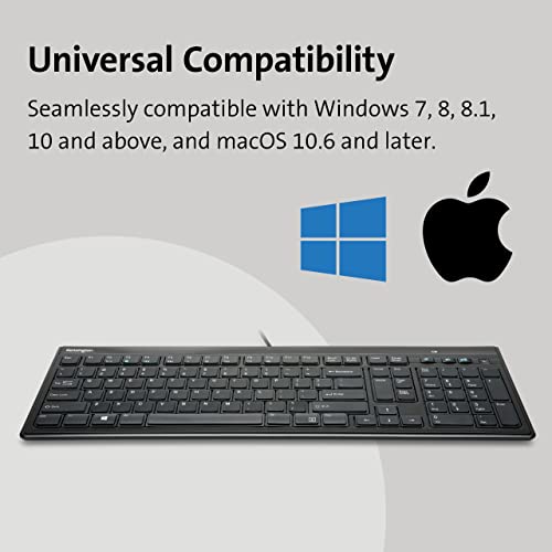 Image of Kensington Slim Type Wired Keyboard (K72357USA), Black (Pack of 4)