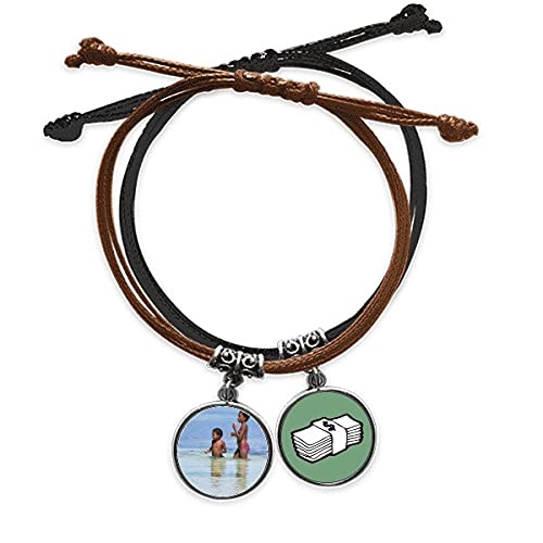 Pulsera dinero mar Ola Foto África de cuero para regalar en cumpleaños infantiles