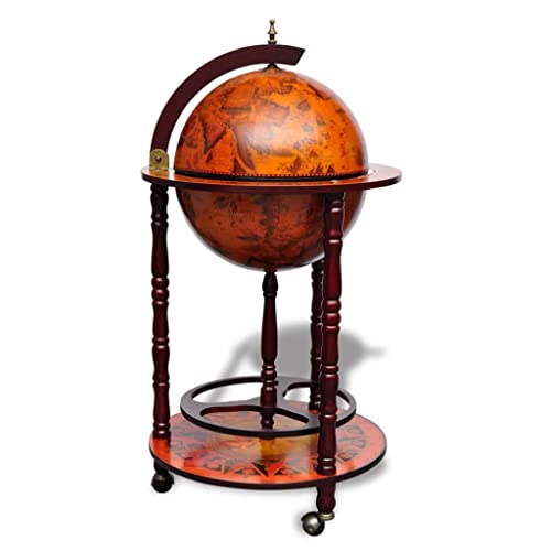 Globe de bar en bois mobile, idéal pour vos soirées salon avec service roulant - 4