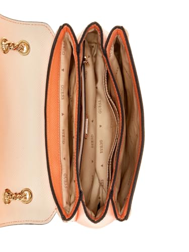 Image of Guess Women's Orange Textured Sling Bag| Ladies Purse Handbags | Gift For Ladies