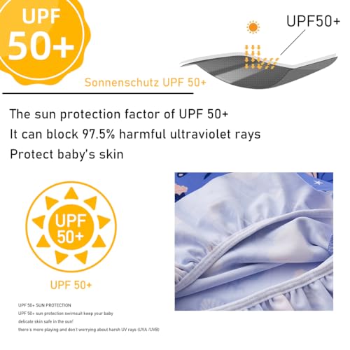 Girls Rash Guard 2-Piece Swimsuit Set Long Sleeve Bathing Suits with UPF 50+ Sun Protection4