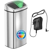 iTouchless 24 Gallon Extra Large Touchless Sensor Trash Can with AC Adapter & AbsorbX Odor Filter, 91L Commercial Stainless Steel Automatic Kitchen Bin for Home, Office, Restaurant, Store, Lobby