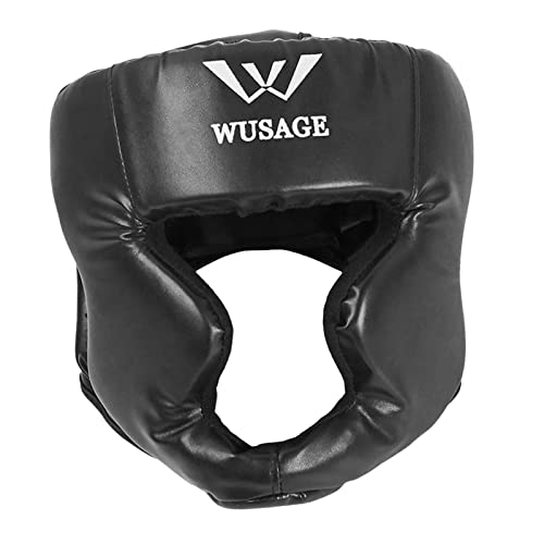 Perfeclan Cascos de Boxeo, Entrenamiento MMA, Cascos Muay Thai Acolchados, Kickboxing, Artes Marciales, Karate, Cascos de Taekwondo, Negro l