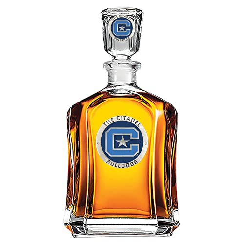 Image of Heritage Pewter Citadel Capitol Decanter | 24 OZ Whiskey Decanter for Liquor with Airtight Stopper | Expertly Crafted Pewter Glass