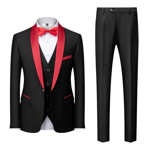Anzug Herren 2 Teilig Slim Fit Outfit Komplett Set Große Größen Smokingjacken Leicht Hochzeitsanzug Modernes Anzüge Komplett Elegant Trachtenanzug Blazer – Bild 3