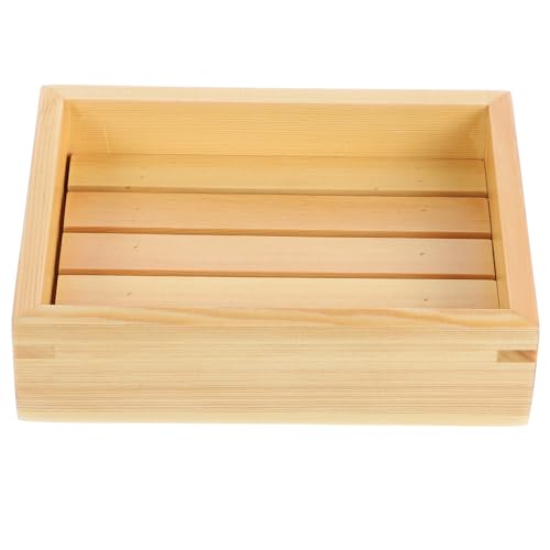 Bandeja rectangular de sushi y sashimi de madera 20 cm x 15 cm miniatura 1