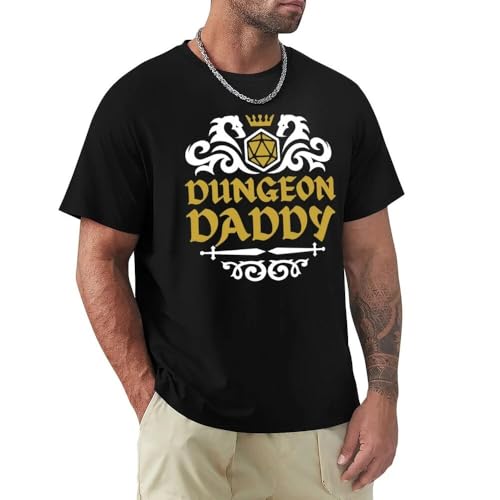 NUmaiTUA DND DAD Dungeon Daddy DND Fathers Day D&D dad T-Shirt Black L