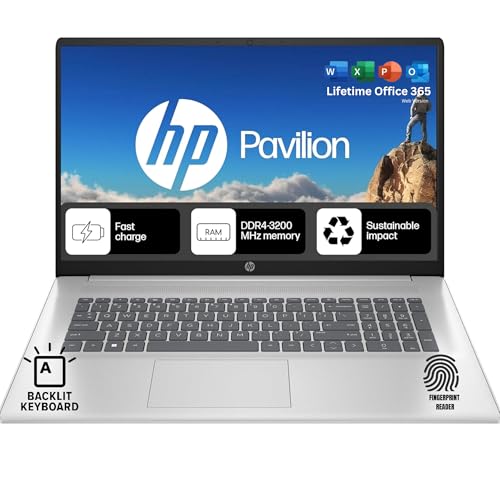 HP 17.3 �o�b�N���C�g�t���L�[�{�[�h�m�[�g�p�\�R�� �w�䃊�[�_�[�t�� | �^�b�`�X�N���[���Ȃ� | Office 365 for The Web | Intel 10-Core i5, Iris Xe Graphics | 16GB RAM�A256G
