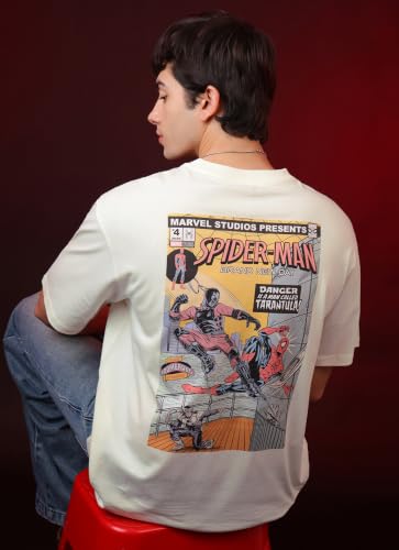 Image of Free Authority Official Marvel Spider-Man Brand New Day Graphic Printed Men's Oversized Fit T-Shirt | Pure Cotton Crew Neck Half Sleeve Casual Summer Tee