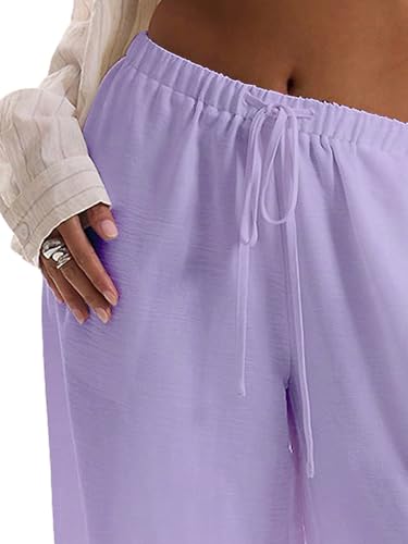 Image of RoseSeek Women's Beach Cover Ups Wide Leg Loose Linen Pants Swimsuit Coverup Summer Vacation Outfits 2026