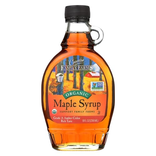 Coombs Family Farms Grade A Dark Amber Maple Syrup, 8-Ounce Glass Bottles (Case of 12)