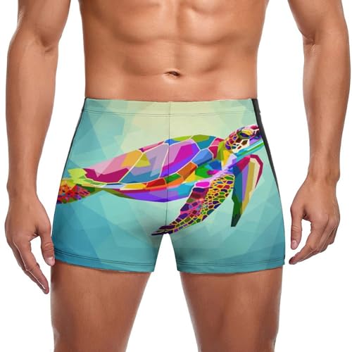 Short de bain homme tortue colorée idéal pour vos vacances à la mer