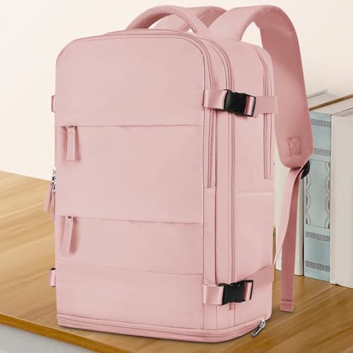 Image of coowoz Large Travel Backpack For Women Men,Carry On Backpack Flight Approved,Hiking Backpack Waterproof Outdoor Sports Rucksack Casual Daypack Fit 15.6 Inch Laptop Shoes Compartment