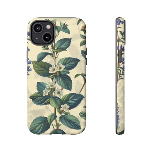 Coque iPhone 14 Plus herbes botaniques au fini mat haut de gamme