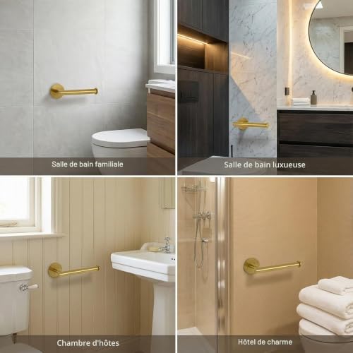 Porte-papier WC autocollant inox SUS304 doré Markcco