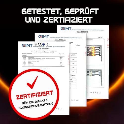 Galaxium 6/12/25/50/100er-Pack Sonnenfinsternis Brille 2026 ISO 12312-2 Zertifiziert | Brillen Sonnenfinsternis | Schutzbrille für Sonnenfinsternis | Sonnenfinsternisbrille | Solar Eclipse Glasses - Bild 2