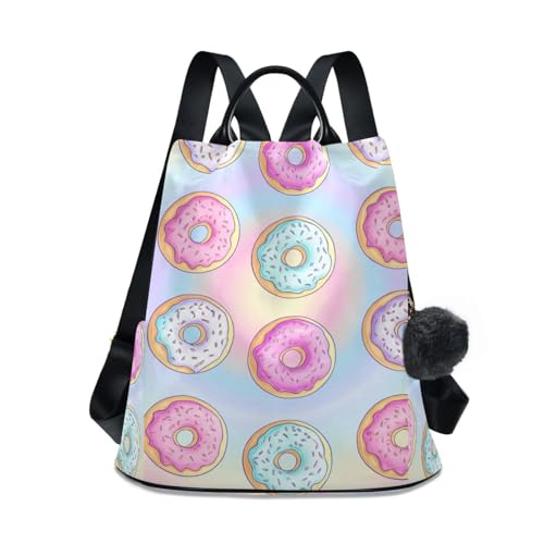 Sac à dos pour femme pastel avec fermeture éclair Sweet Donuts rose