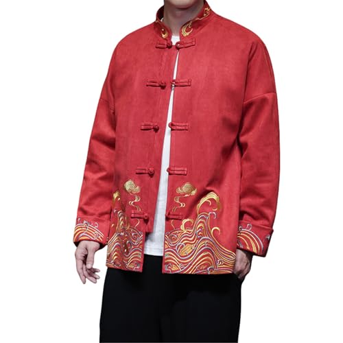 Chaqueta bordada vintage de hombre para cenas especiales y año nuevo chino