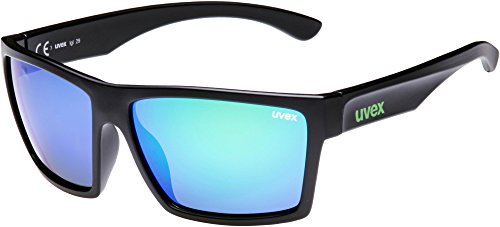 uvex LGL 29, occhiali da sole unisex, specchiato, indice di filtrazione 3, black matt/green, one size