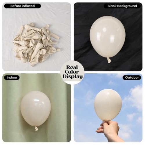 Image of Togvu White Sand Balloons, 50Pack 5 Inch Small Mini Cream Beige Latex Party